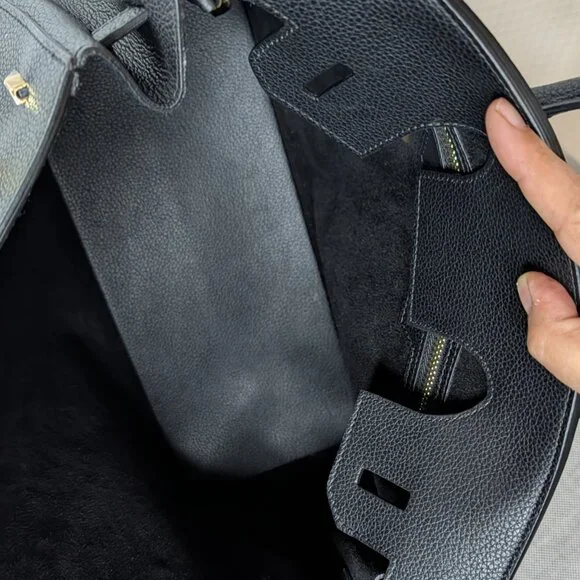 Teddy Blake Gigi 13” Black Dollarino Leather Satchel NWOT - Picture 8 of 9